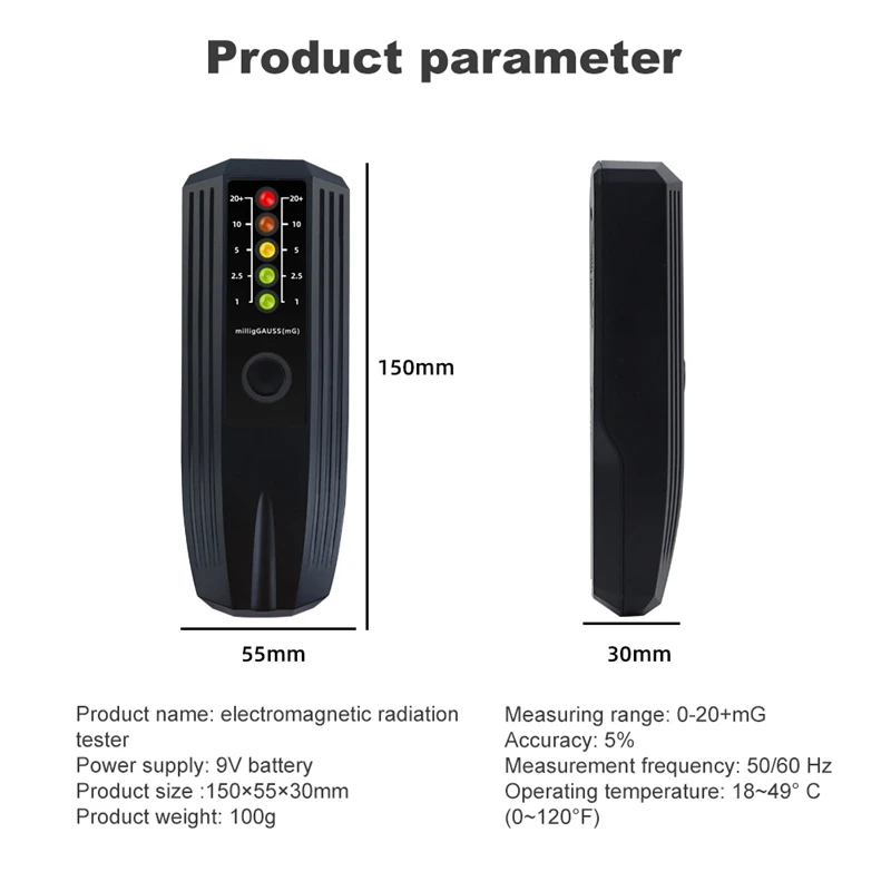 High Precision Electromagnetic Field Radiation Detector Psychic Device Tester For Home Inspection (Without Battery)