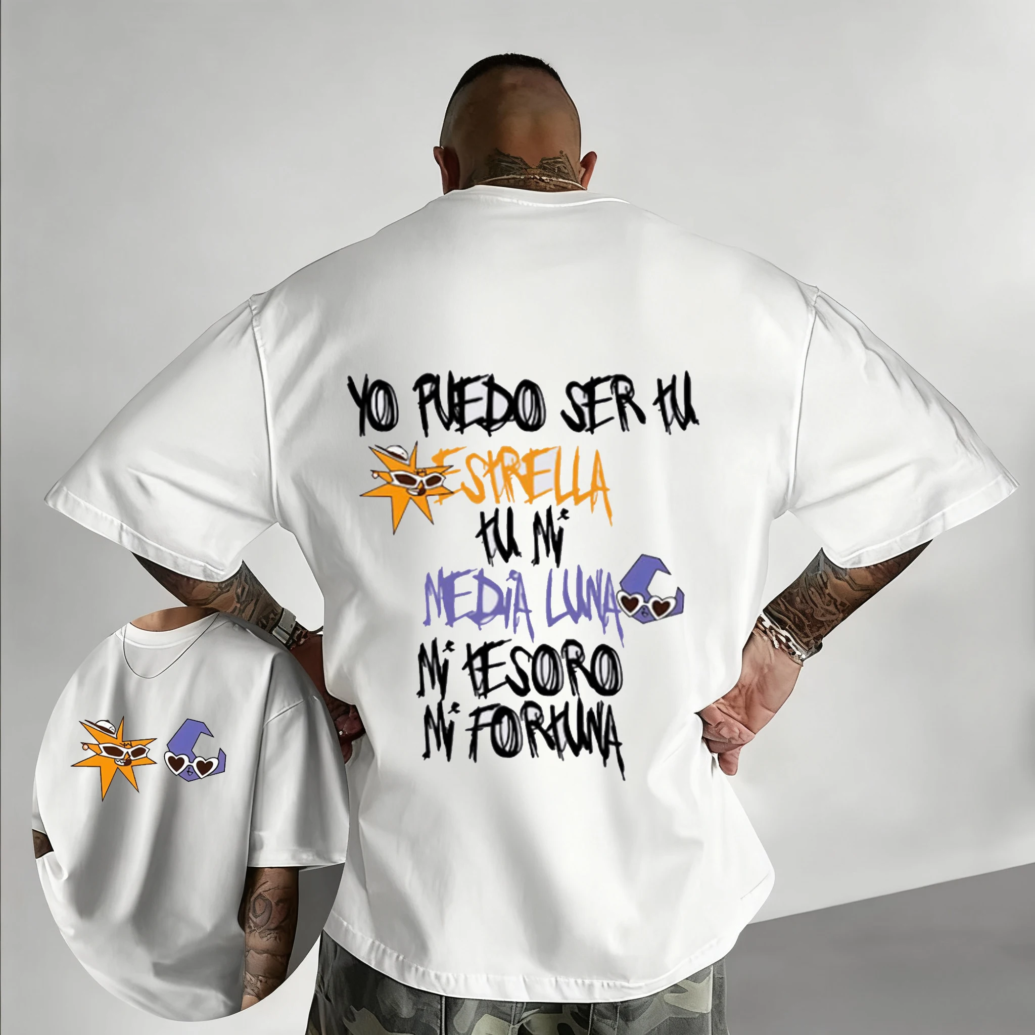 Mora Estrella Lo Mismo De La Otra Vez Tour للرجال والنساء موضة الهيب هوب تريند الصيف طباعة 100% القطن الخالص قصيرة الأكمام