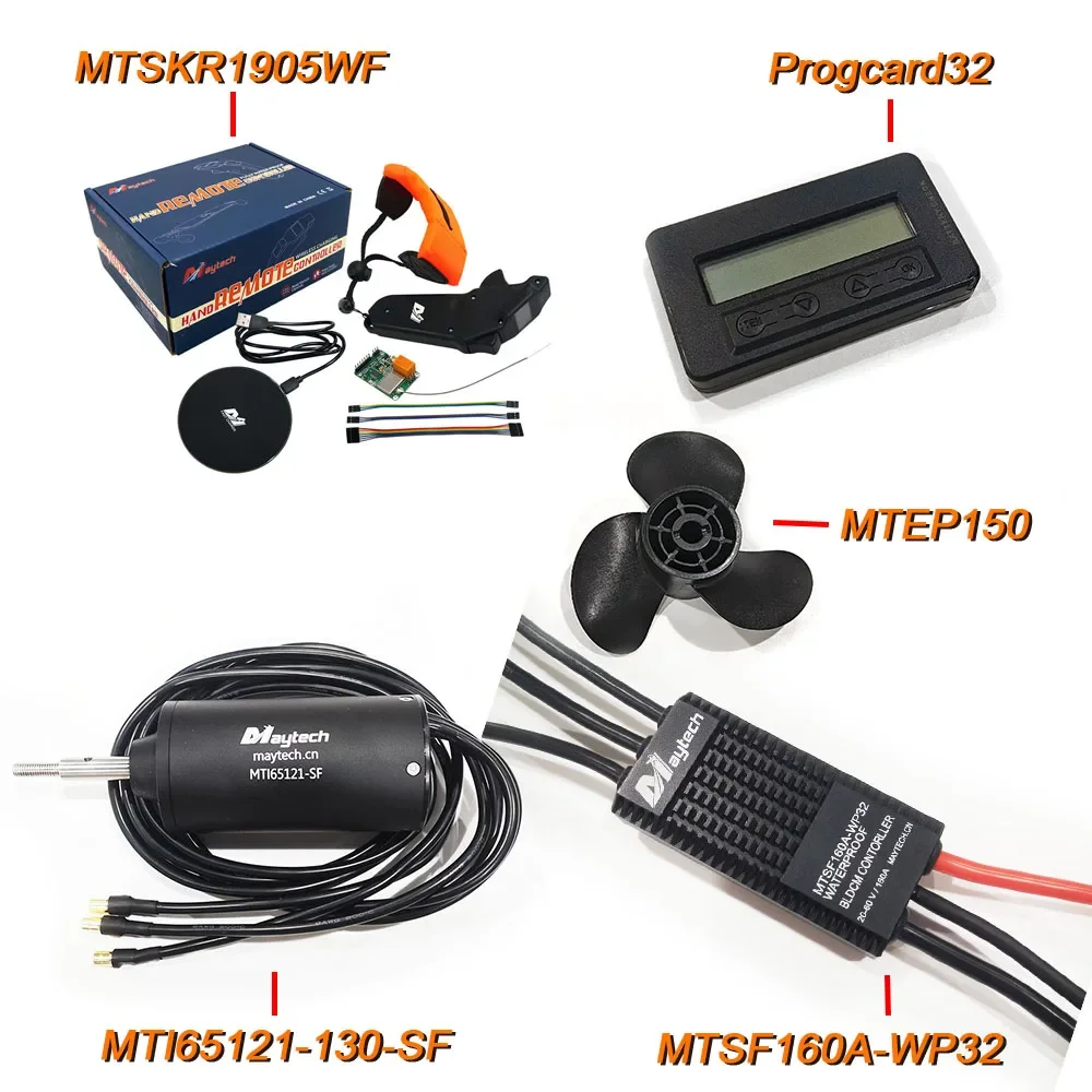 

MAYRC Efoil Kit with 160A Waterproof ESC Controller with 32BIT &130KV 65121 Motor with Props for Hydrofoil Electric Kayak Board