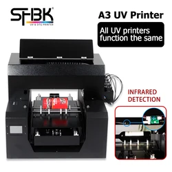 A3 UV Printer A3 Size Epson R1390 Print head 6 Color LED with Rotary T-shirt fixed UV Printer For Bottle T-Shirt Wood Printing