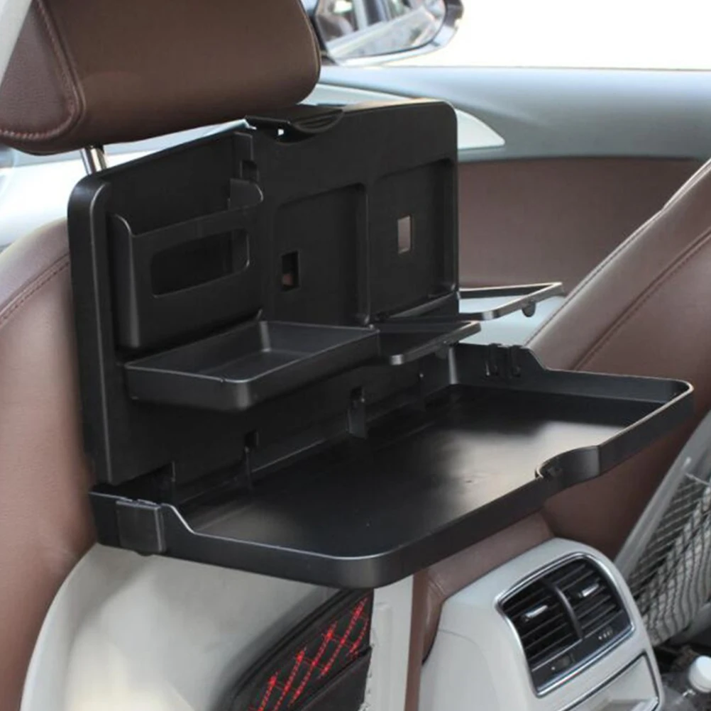 

Serving Trays Car Dining Table Beverage Holder Dinner Plate Storage Auto Folding