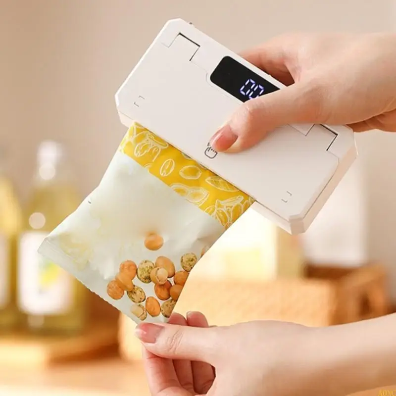 A0NCハンドヘルドフードシーラー3000MAHバッテリー駆動熱シーリングツールスナックバッグヒートシーラーバッグレスラー