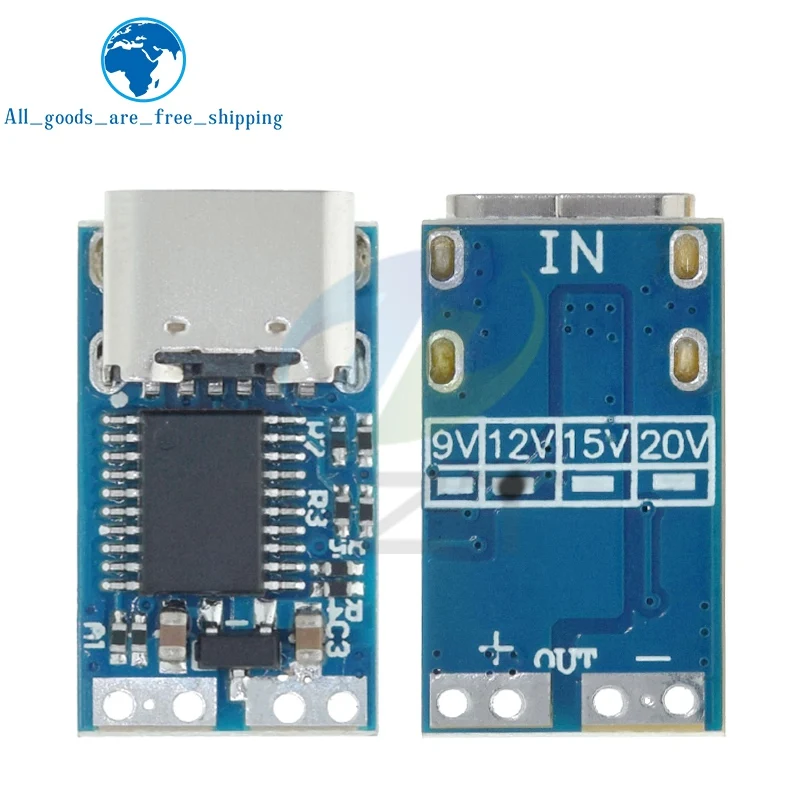 TZT PDC004-PD PD وحدة شرك ، USB-C PD 9 فولت 12 فولت 15 فولت 20 فولت تيار مستمر الجهد الثابت وحدة الزناد الطاقة 5A نوع-C أنثى المدخلات للكمبيوتر المحمول