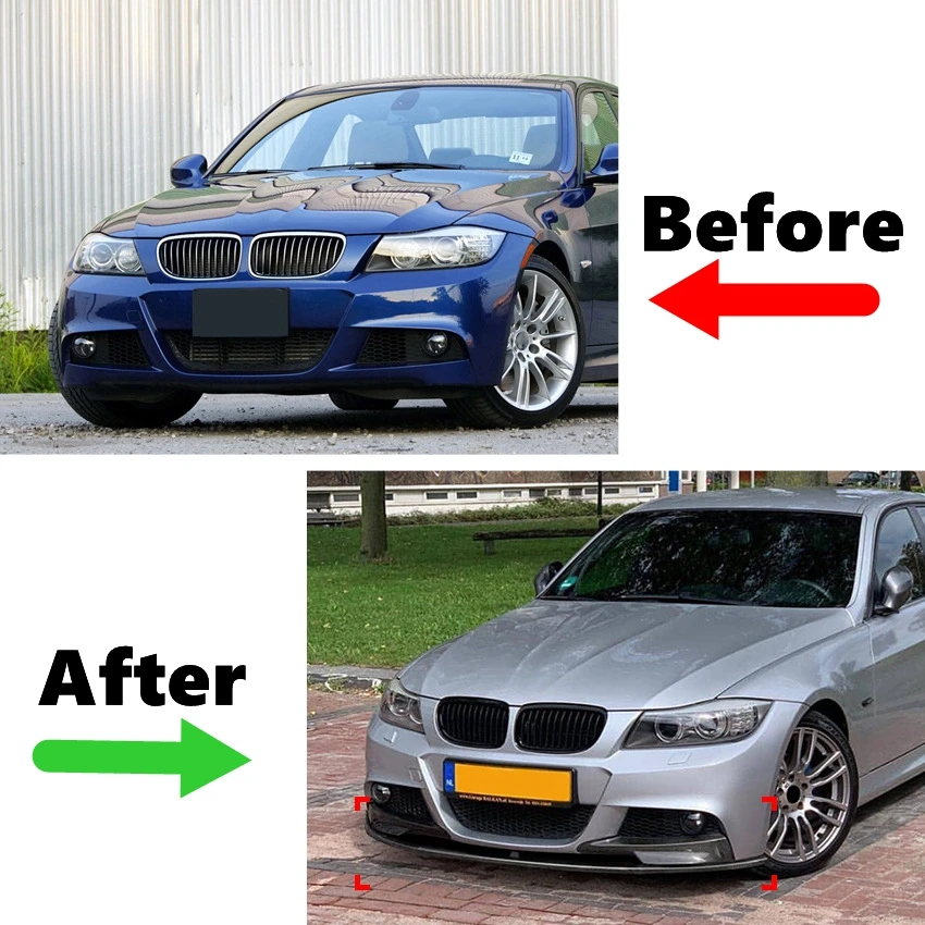 2009 2012 BMW 3 시리즈 E90 E91 LCI M 스포츠카 앞 범퍼 립 스포일러 디퓨저 스플리터, ABS 커버 가드 트림 썸네일 2