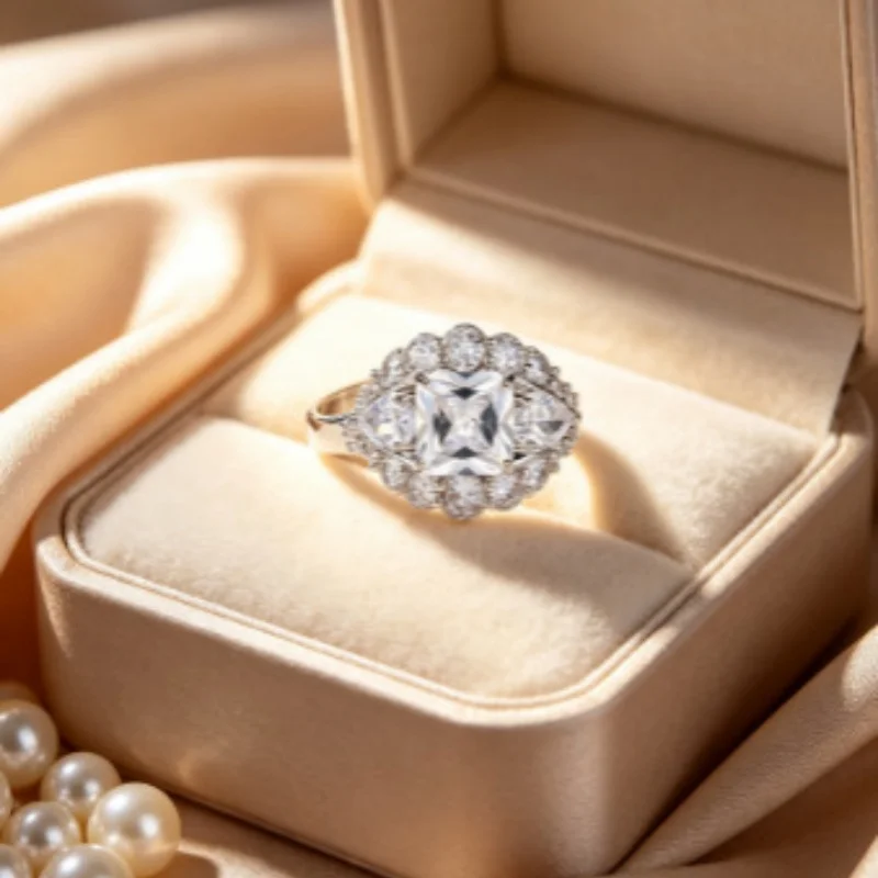 European and American New High-end Light Luxury High Flash Exaggerated Ring, Female Design Sense, Trendy and Elegant Accessories