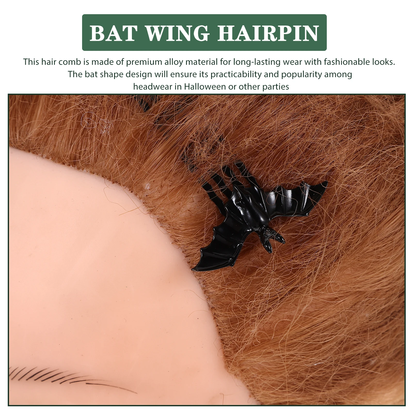 

2pcs Women Wing Hair Clip Combs Premium Alloy Durable Halloween Party Decorative Accessories Women Hair Combs