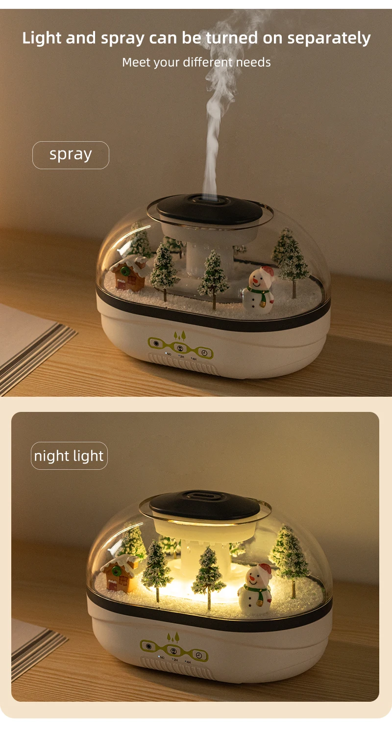 Simulierter Schneehügel-Luftbefeuchter, Schneemann-Aroma-Diffusor, Heimdekoration, kreative Schneelandschaft. Ideal für Schlafzimmer, Büro, Yo – Detail 3