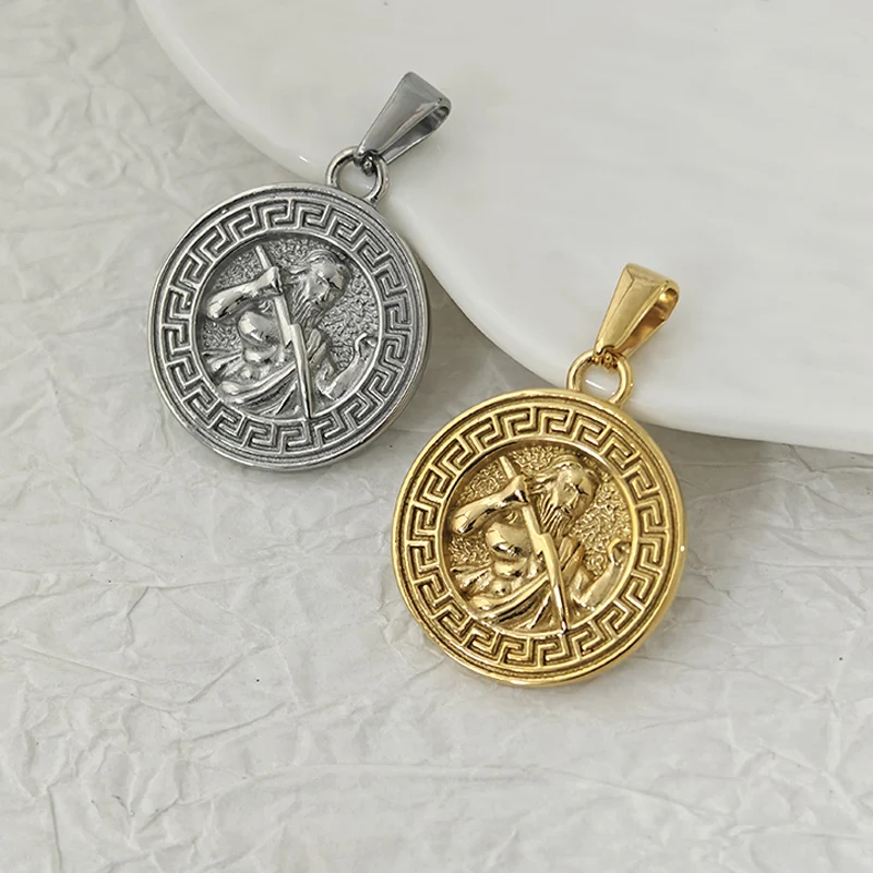 

18k Gold Plated Stainless Steel Necklace Warrior Night Owl Jesus Religious Pendant Charms