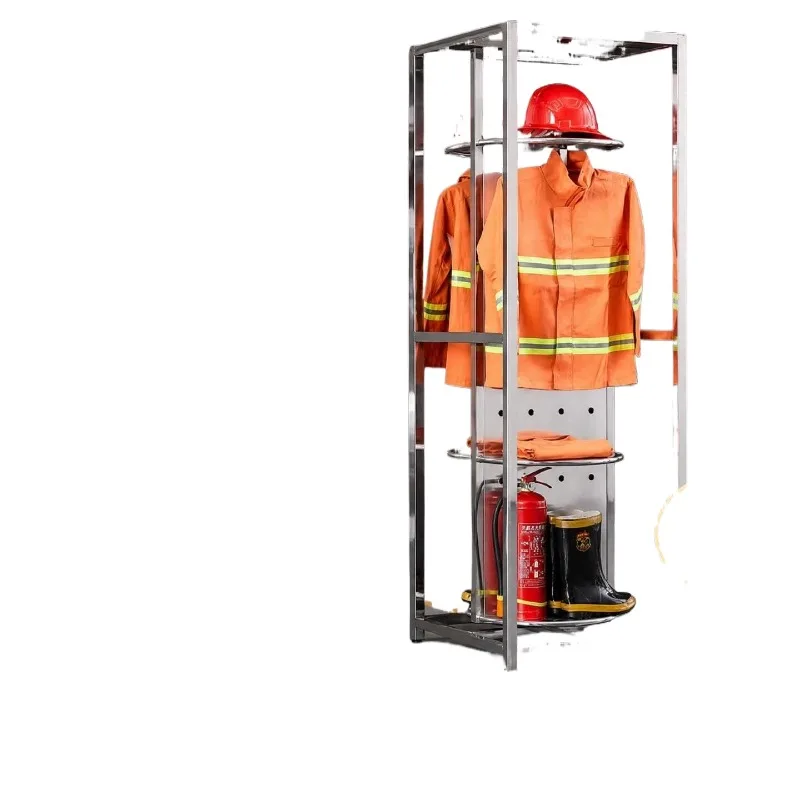 Stainless steel fire hanger, double-sided rotatable combat clothing rack