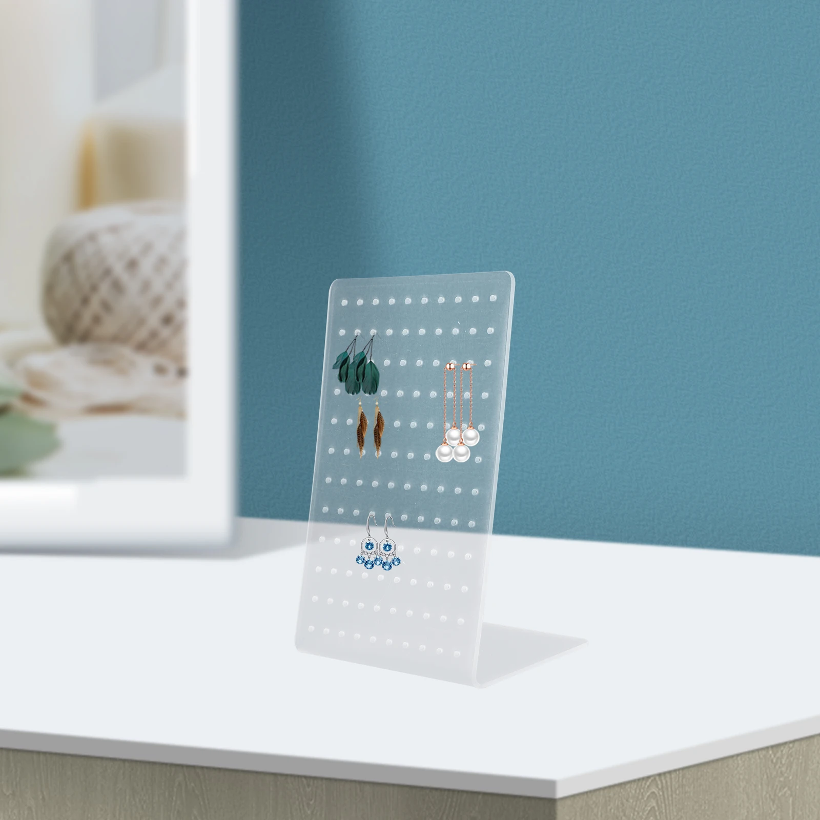 

2Pcs Earring Holder Earring Display Stand Jewelry Storage Rack Organized Ear Jewelry Display Stand with Solid Base for Home Use