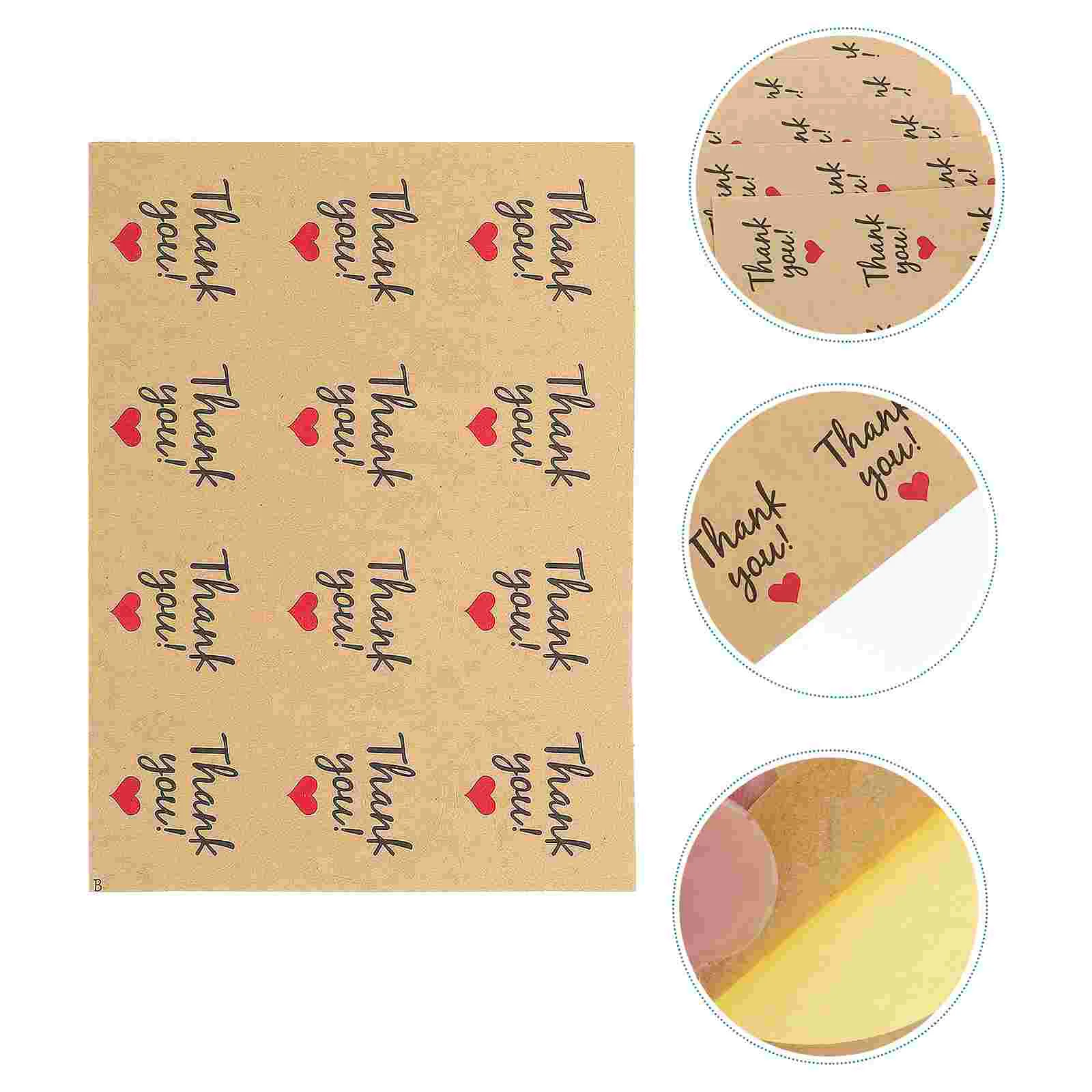 

10 Sheets Thank You Stickers Baking Packing Labels Decor Self-adhesive Gift Envelope Sealing