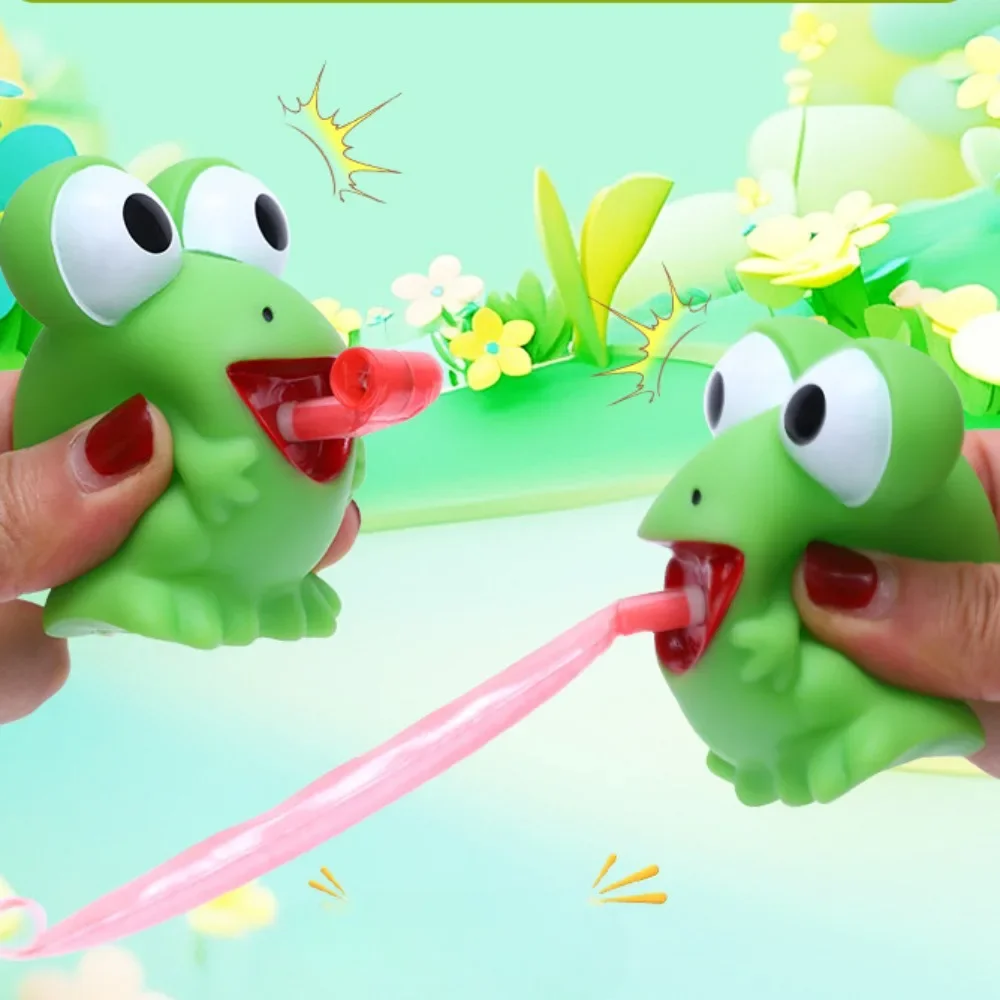 

Children Creative Decompression Fidget Toys Pinch Frog Dinosaur Sticking Tongue Out Relieve Stress Toy Christmas Gifts For Kids