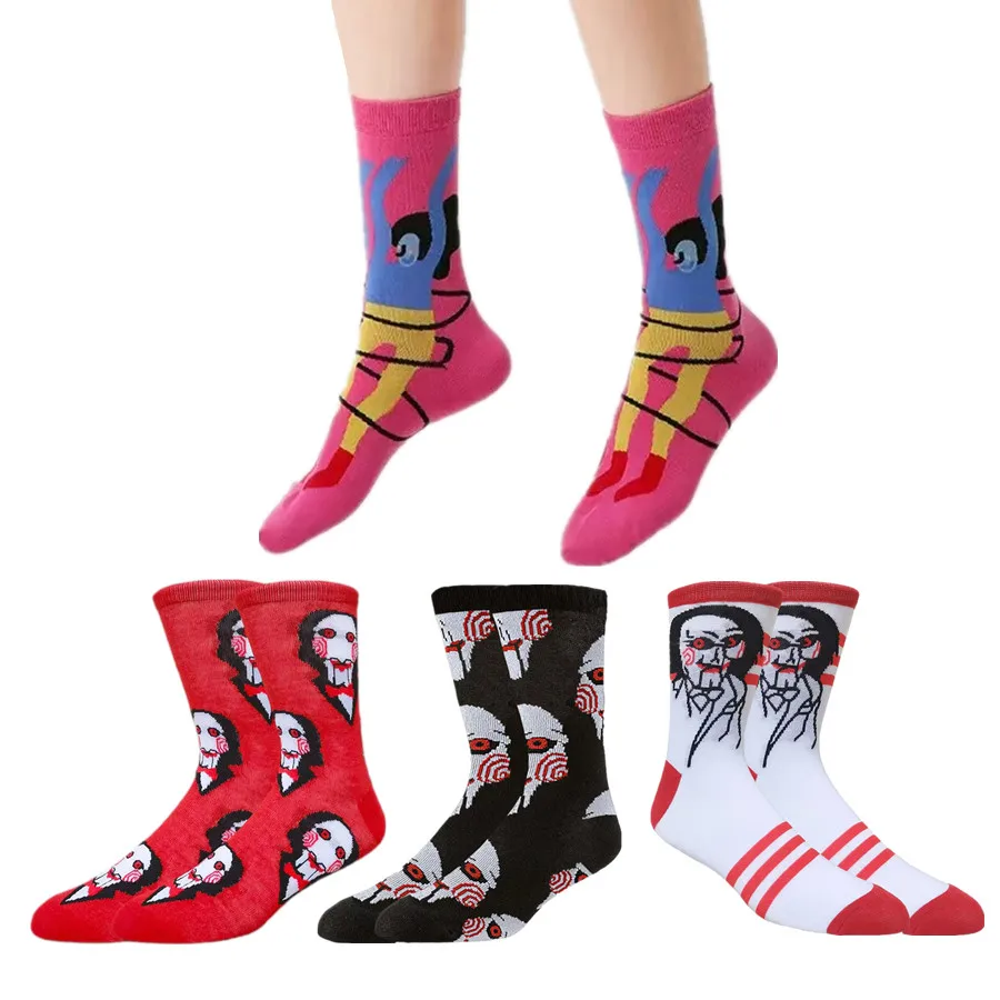 1/3 пары мужских и женских носков в стиле хип-хоп, уличной моды с героями мультфильмов аниме, светящиеся в темноте, новинка, забавные повседневные носки для экипажа