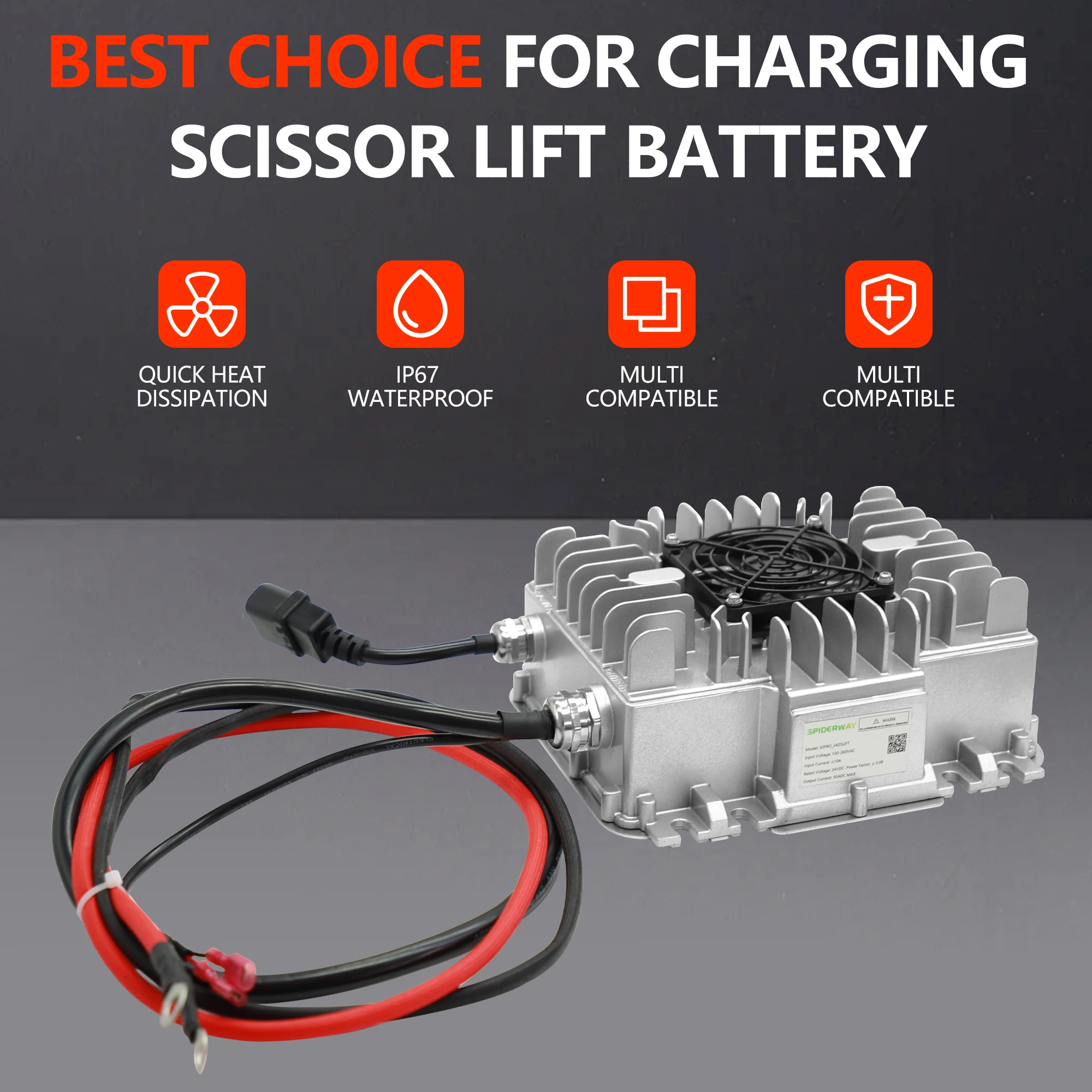 24V 25A Battery Charger HB600-24B 96211 128537 161827 for JLG Genie Skyjack Scissor Lifts