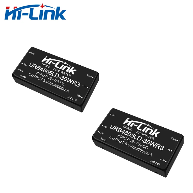 Gratis Ongkir ในครัวเรือน URB4805LD-30WR3 30วัตต์18-75V DC DC ตัวแปลงโมดูล5V 6A เอาต์พุตขั้นตอนลงปรับ
