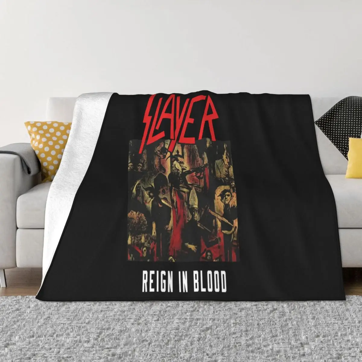 Slayer Reign In Blood S M L Xl Xxl Metal Band T T Women Men Halloween Personality Boy Throw Blanket