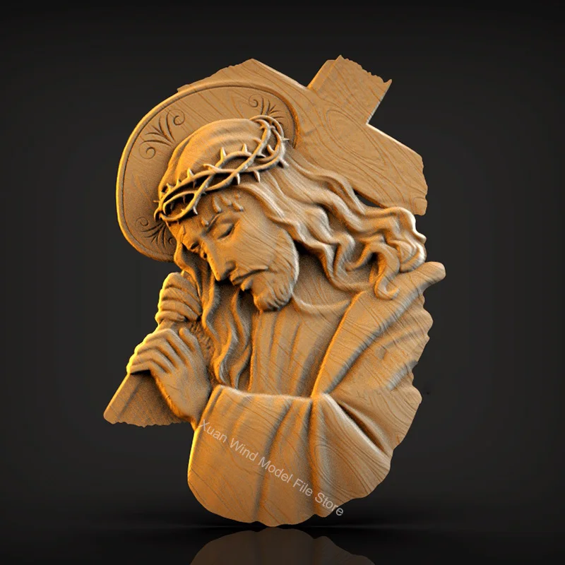 تخفيف قلادة من STL Jesus لجهاز التوجيه باستخدام الحاسب الآلي ، نموذج ثلاثي الأبعاد ، Artcam ، Aspire ، Cut3d