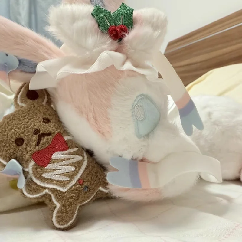 Porte-clés en peluche PokéMon Original 2025, cadeaux de noël Pikachu Sylveon Rowlet, Collection de vœux de vacances, ornement, nouveau modèle