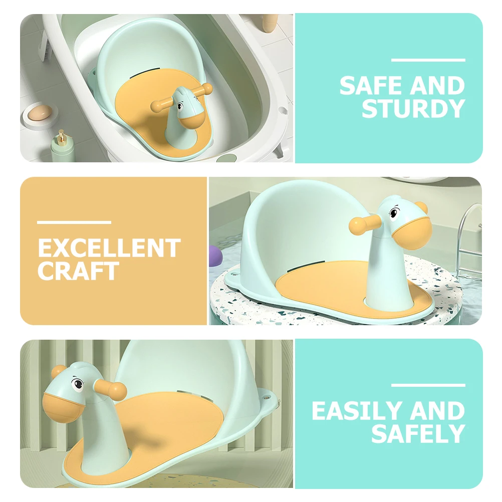 

Baby Bath Seat PP Material Safe Comfortable Fun Suction Cups Firm Attach Tub Avoid Sliding Free Hands Easily Safely Long Life
