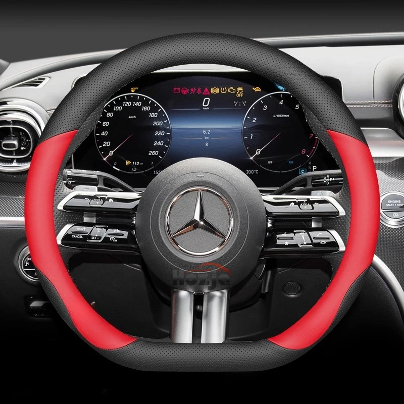 

Leather Car Steering Wheel Cover for Mercedes-Benz GLE S GLE GLS G GL CL ML R SL GLK 400 450 500 350 320 580 Interior Accessory