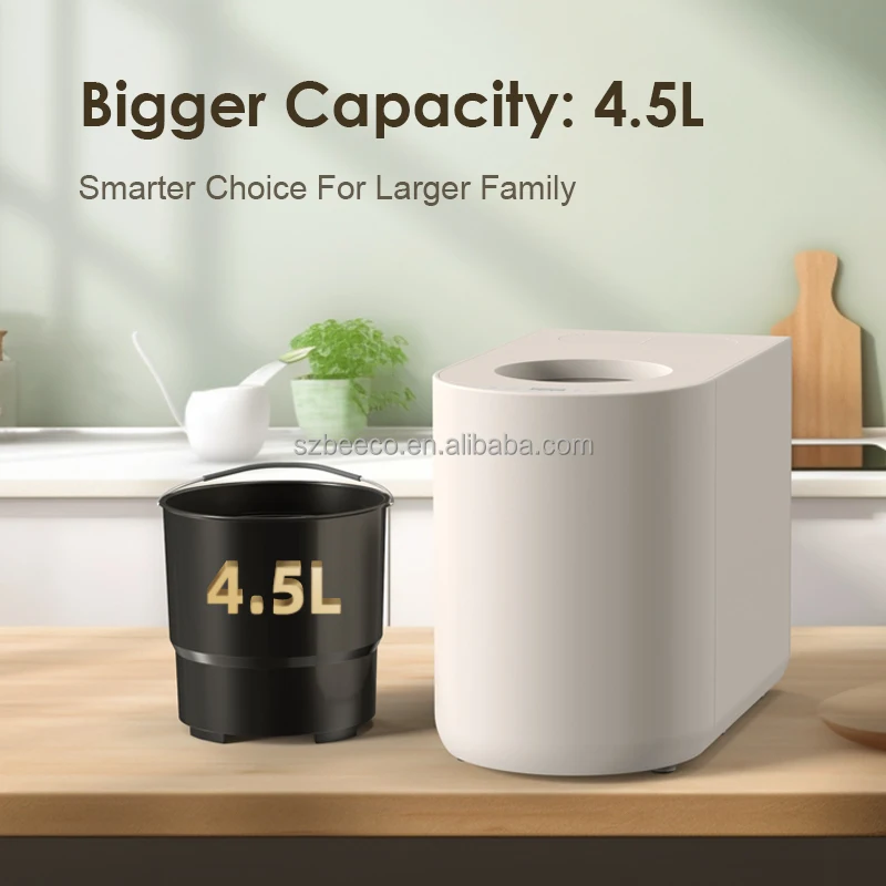 Smart Electric  Kitchen Waste Bin Indoor Organic Composter Food Waste Treatment Reduction Machine Stainless Steel 4.5L