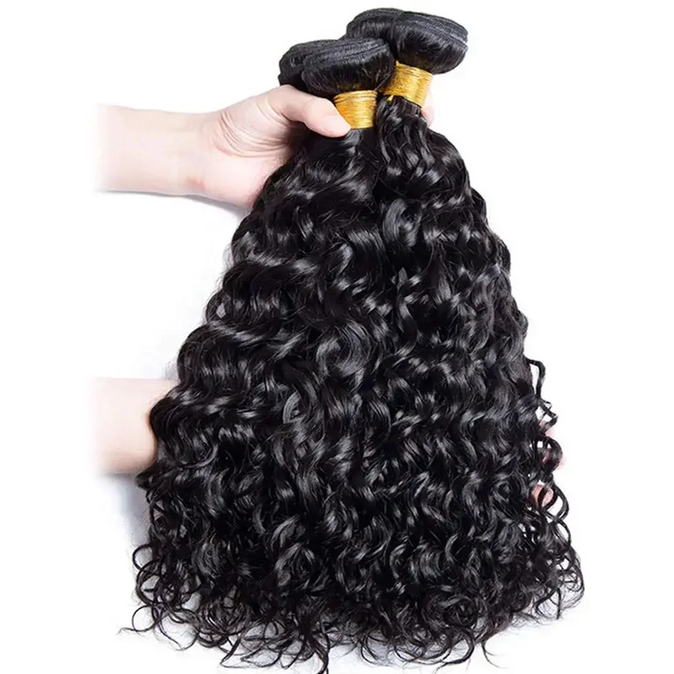 30 38 Inch Water Wave Human Hair Bundles Brazilian Virgin Hair Extensions 1/3/4 Pcs Deals Sale Wet and Wavy Hair Bundles