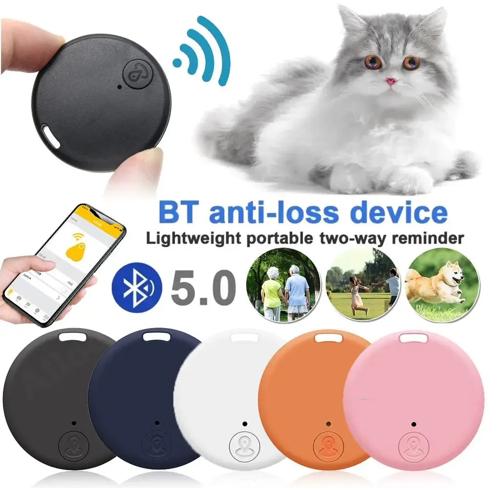 

New Mini Dog GPS Bluetooth 5.0 Tracker Anti-Lost Device Round Anti-Lost Device Pet Kids Bag Wallet Tracking Smart Finder Locator