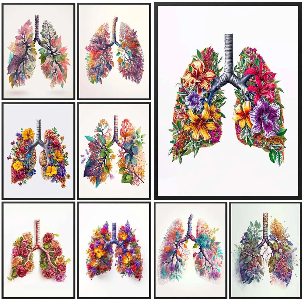 

Flower Organ Liver Anatomy Medical Science Prints Wall Pictures For Hospital Clinic Poster Wall Art Canvas Painting Unframed