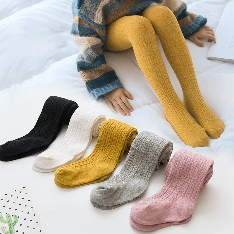 Kids Children Girl Pantyhose Sock Spring Autumn Clothes Elastic Waist Solid Color Lolita Stockings Slim Socks Tights Baby Items