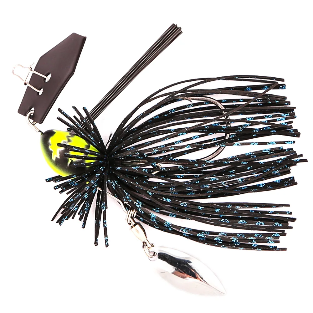 B&U Chatterbait 10,5 g 14 g Jig-Nadel mit Klingen, Spinner, Stinger-Haken, Vibrationsdraht, Power-Köder, Hecht, Bass, Jig, Angelköder