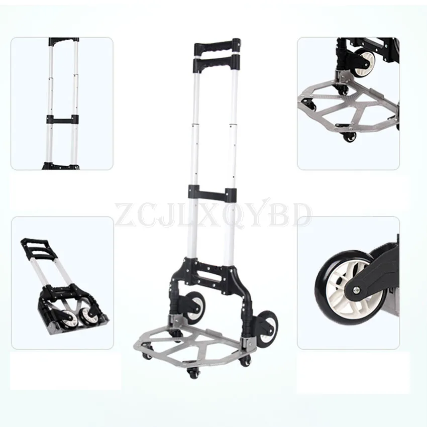 Aluminum Alloy Luggage Cart Home Trolley Garden Cart Outdoor Portable Folding Trolley Shopping Cart Trolley Folding Wagon