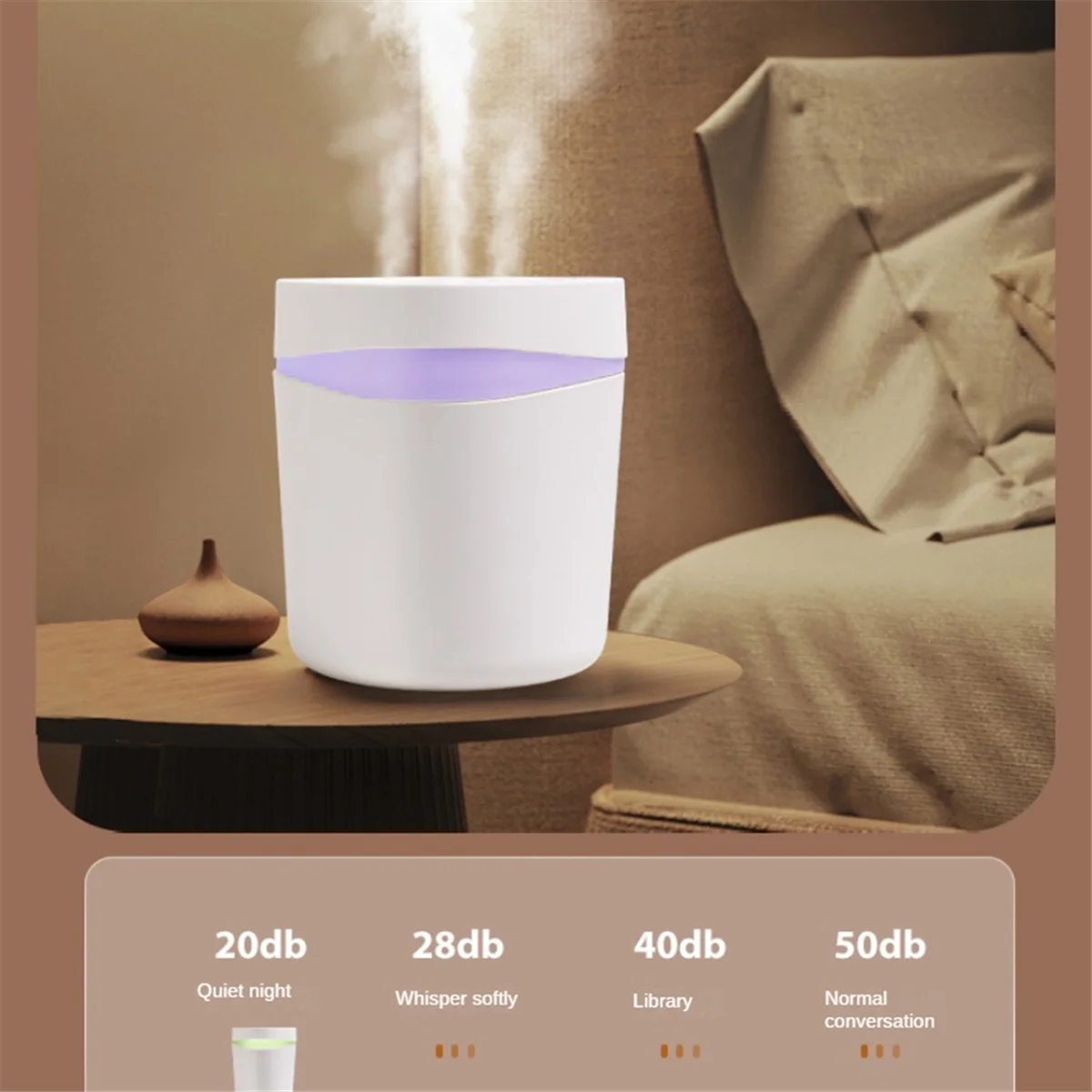 Umidificatore da 5 litri con luce notturna colorata Umidificatore USB Purificazione Spray Umidificatore idratante per camera da letto