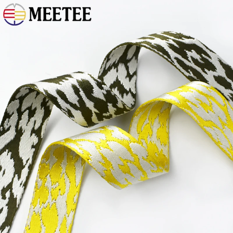 

1-4M 38mm Jacquard Webbing Straps Leopard Decoration Ribbons Band Backpack Clothes Bag Strap Bias Binding DIY Sewing Accessories