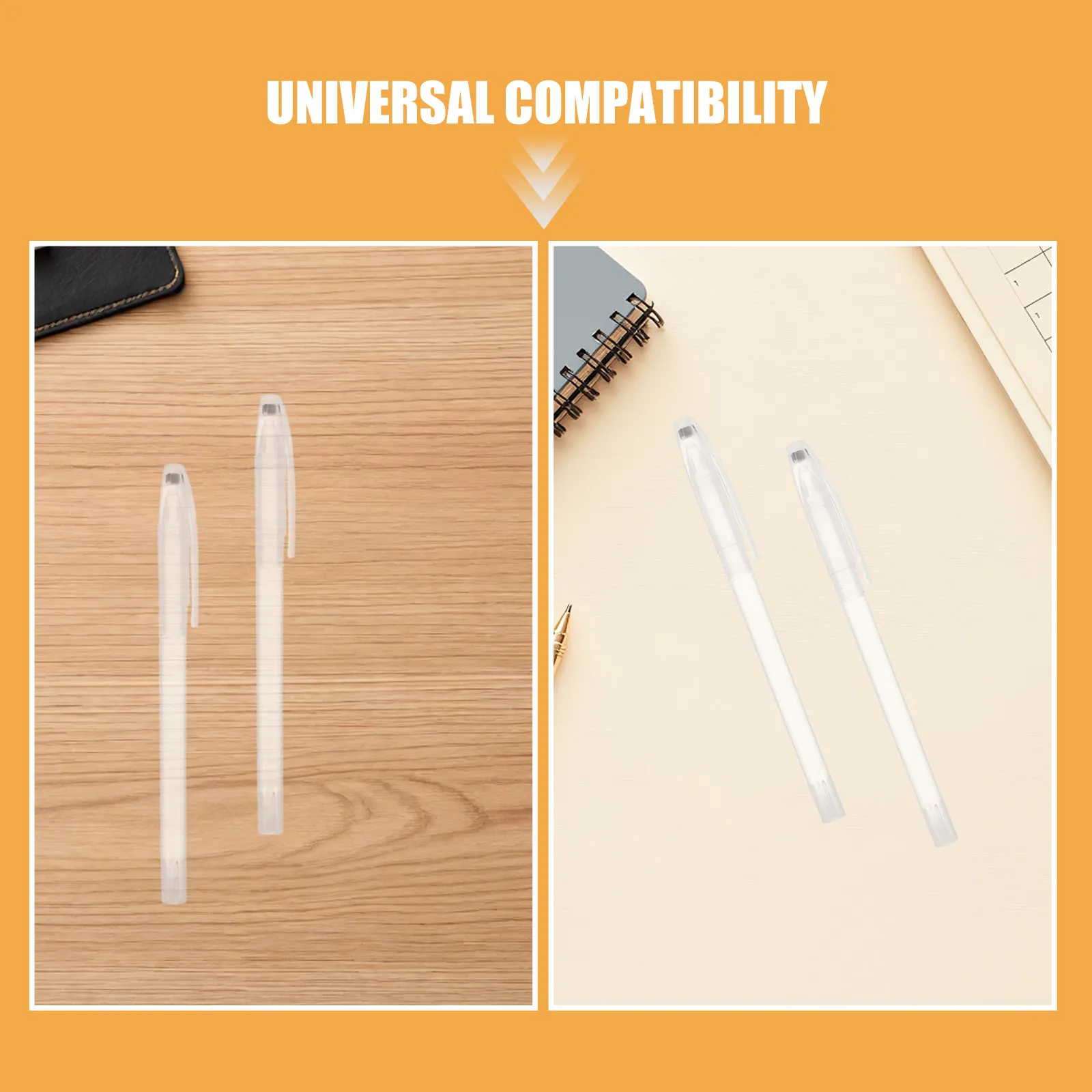 200Pcs Transparent Gel Pen Shell Empty Fillable Pen Tube Clip Cap Refillable for School Office DIY Supplies School Supplies