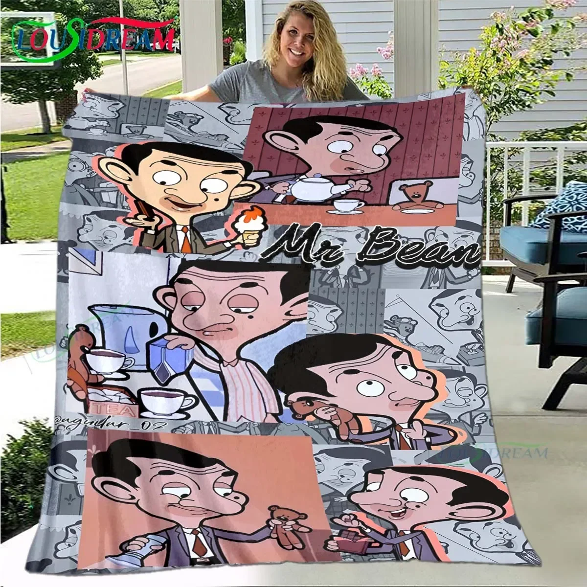 Fashion Cartoon M-Mr. Bean Four Seasons Blanket Sofa Cover Travel Bed Plush Blanket Travel Office Break Blanket Gift