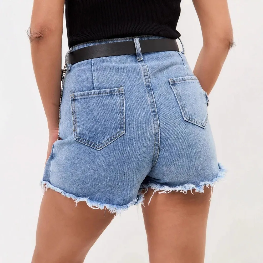 Loose Fit Shorts High Waist Fresh Style with Sweet Fresh Slight Stretch Capri Length Sweet Lightweight Spring Women Shorts