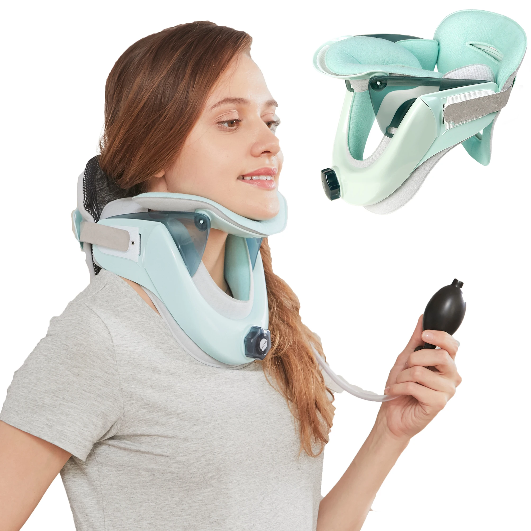 Wholesale OEM Rehabilitation Physical Therapy Supplies Adjustable Inflatable Neck Stretcher Collar for Home Traction Spine