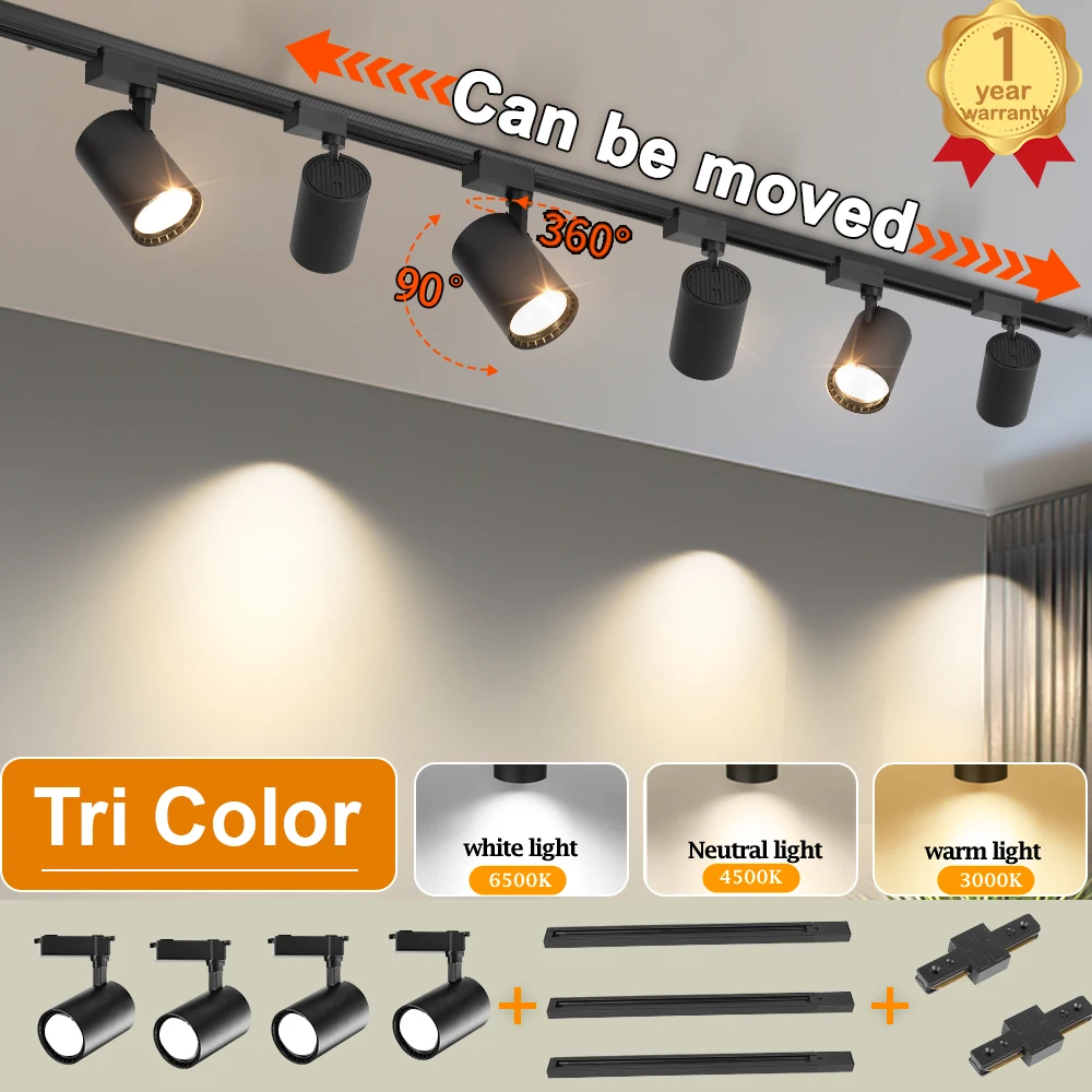 Led Track Light Ceiling Spotlight 185-240V Rail Lamp COB Track Lamps Lighting For Living Room Shop Store Home Decor Lights