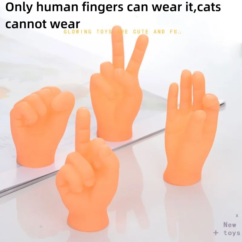 Interactive Massage Cat Teasing Mini Creative Gestures Small Finger Covers Cat Teasing Funny Toys