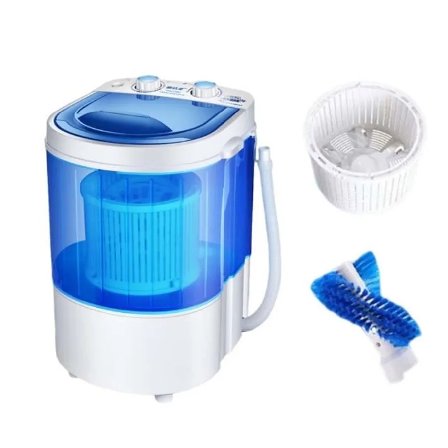 

Semi-Automatic Portable Mini Washing Machine for Home Use with 2kg/4.4lb Washing Capacity Compact Design Saves Space Ideal for