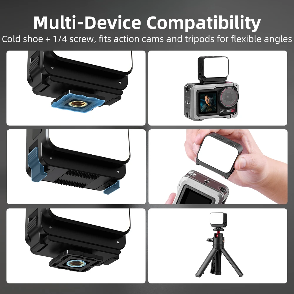 Flymile Video Lights Magnetic Camera Light for DJI Action 5 Pro/Osmo Action 4/DLSR Camera Mini Vlogging Light 3000K/4440K/8700K