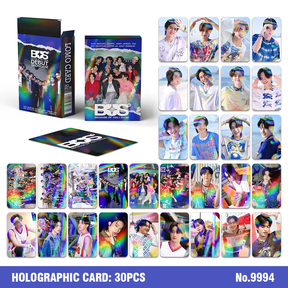 

30pcs Kpop BUS Album Laser Lomo Card BUS Star MINI Boxed Postcard Photo Card Stickers Fans Gift