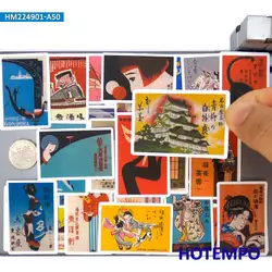 20/30/50 Stück, Japanisches Retro-Reiseplakat, Kunst Graffiti Aufkleber, für scrapbook, gepäck, fahrrad, auto, motorrad, telefon, gitarre, helm, skateboard, Laptop-Aufkleber