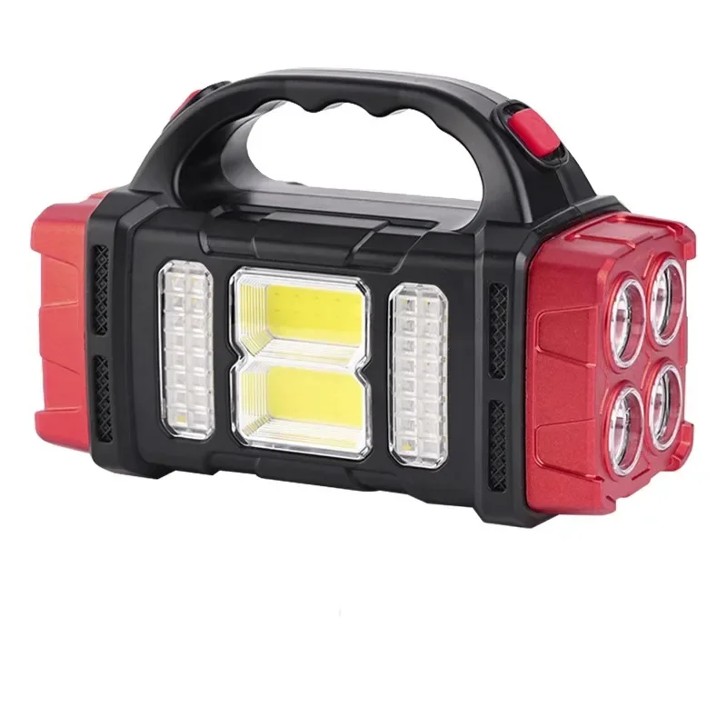 USB rechargeable lantern searchlight flashlight solar camping flashlight with portable lantern multi-function light