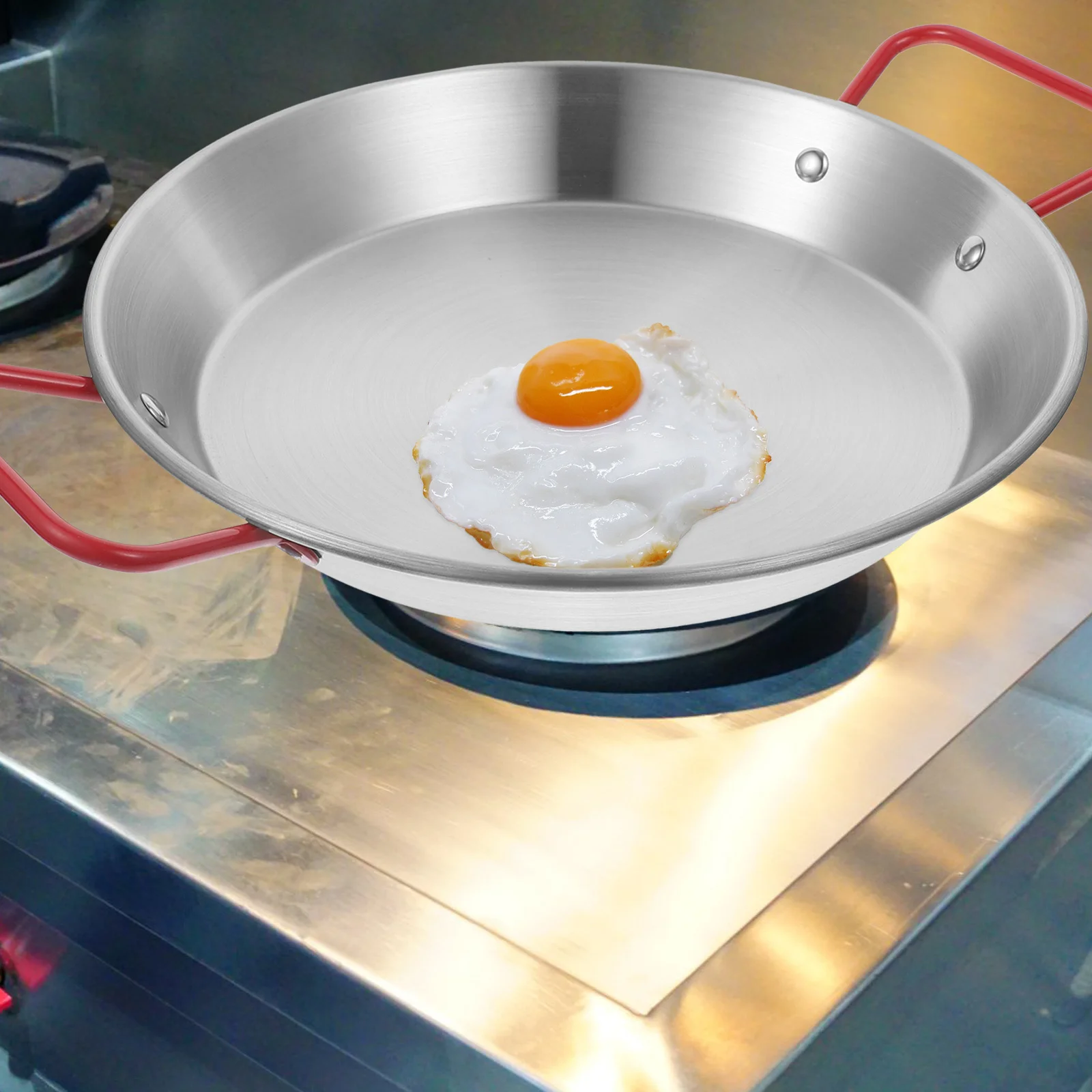 

Stainless Steel Frying Pan 24cm Premium Material Even Heat Distribution Flat Bottom Great for Home Restaurant Cooking