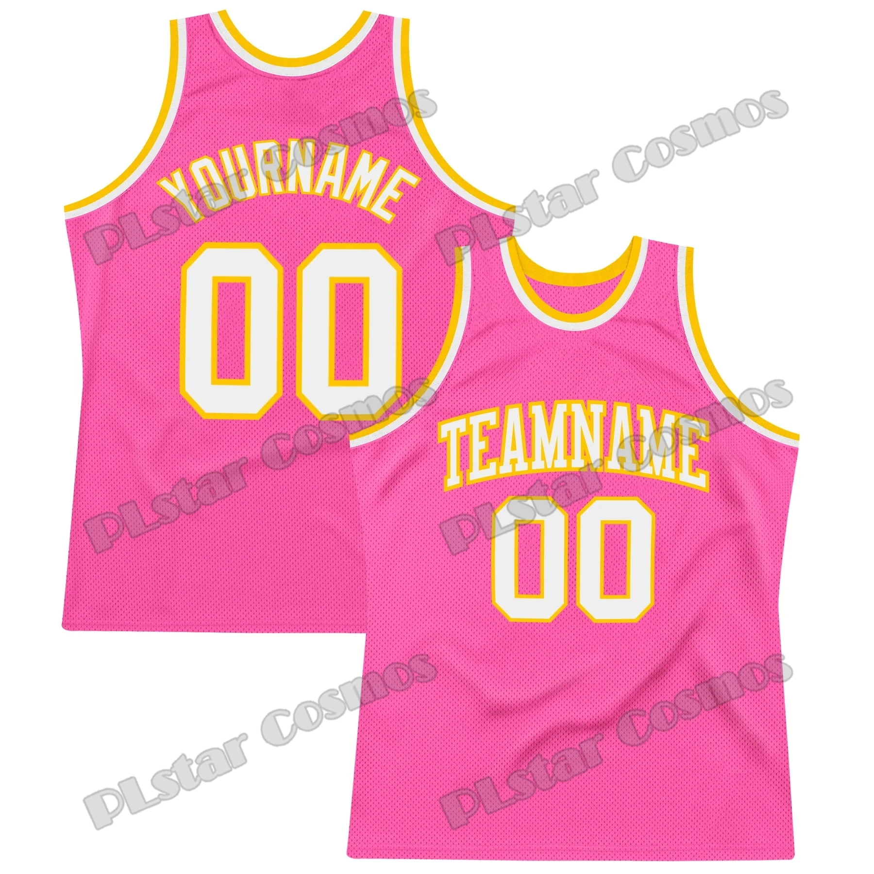 Custom Pink Light Blue Pattern Palm Trees Throwback Basketball Jersey 3D Printed Men Youth Summer Sport Basketball Vest LBX07