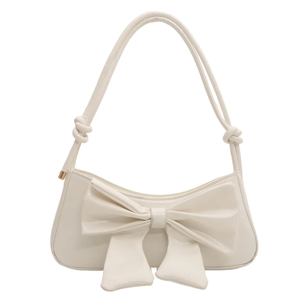 Bolsa doce de couro PU com alça ajustável para mulheres, decoração bonita bowknot, bolsa Y2K, bolsa de embreagem, bolsa crossbody na moda