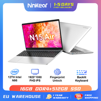 Ninkear N15 Air laptop Intel N95 15.6' FHD IPS 16GB DDR4 512GB SSD Backlit Keyboard Fingerprint unlock Notebook