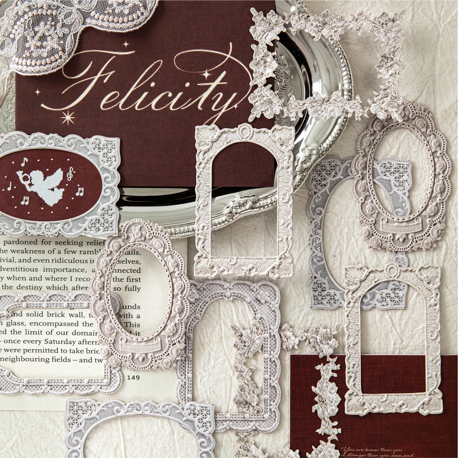 10 sheets Decor Scrapbook Vintage Sticker Materials Paper Retros Framework DIY Junk Journal Collage Photo Album Retro Stickers view 2