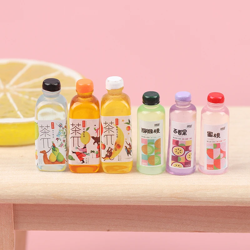 5Pcs Dollhouse Miniature Food Passion Fruit Juice Tea Model Drink Pretend Play For Doll Kitchen Accessories Simulation Toys